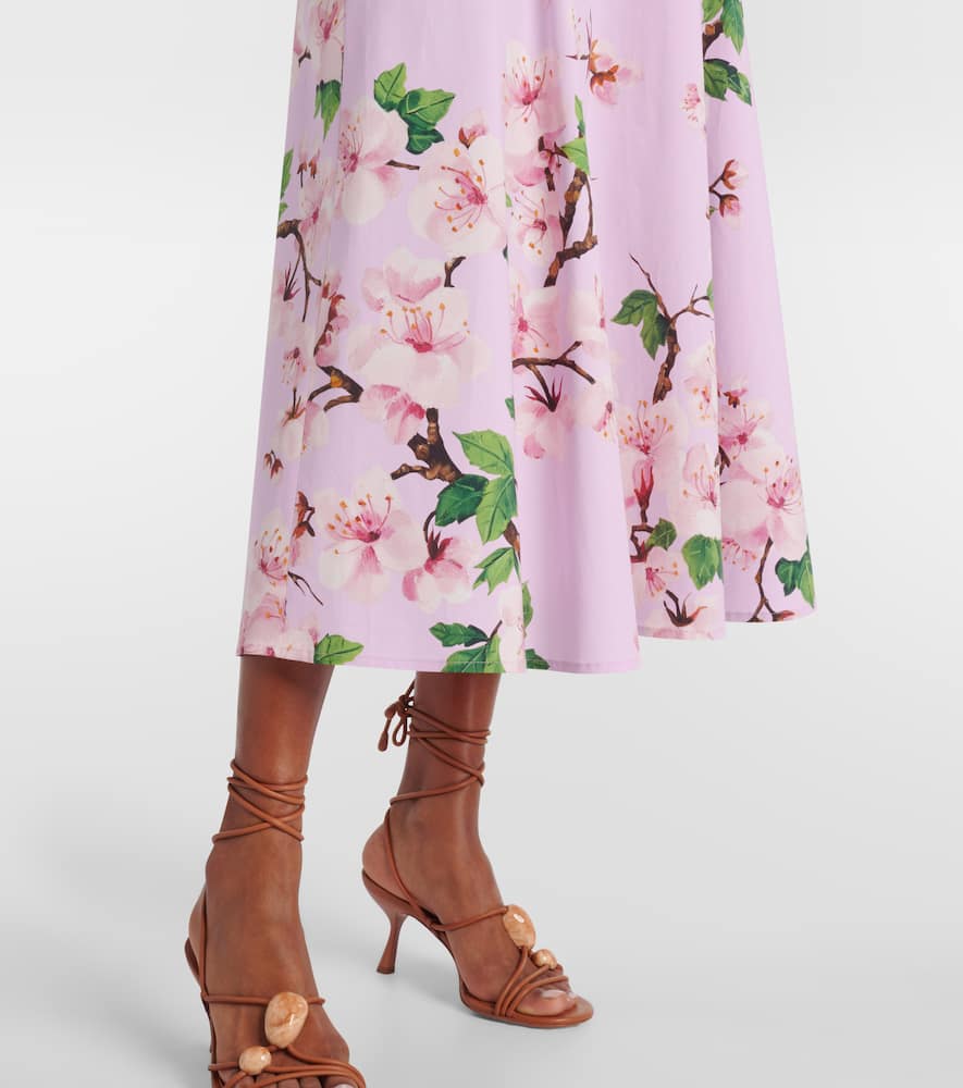 Floral cotton-blend midi dress