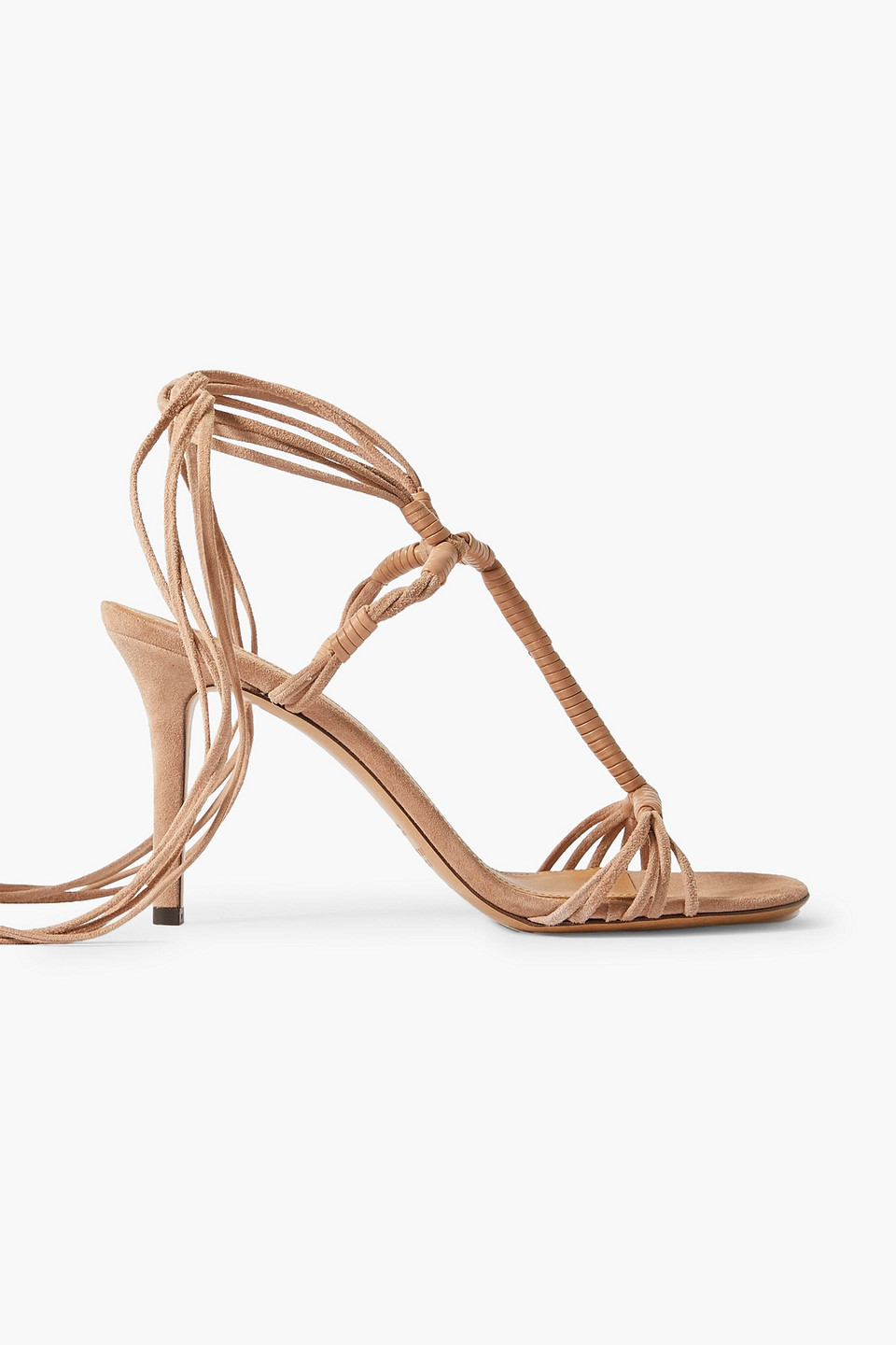 Arja leather-trimmed suede sandals - Neutral - EU 35