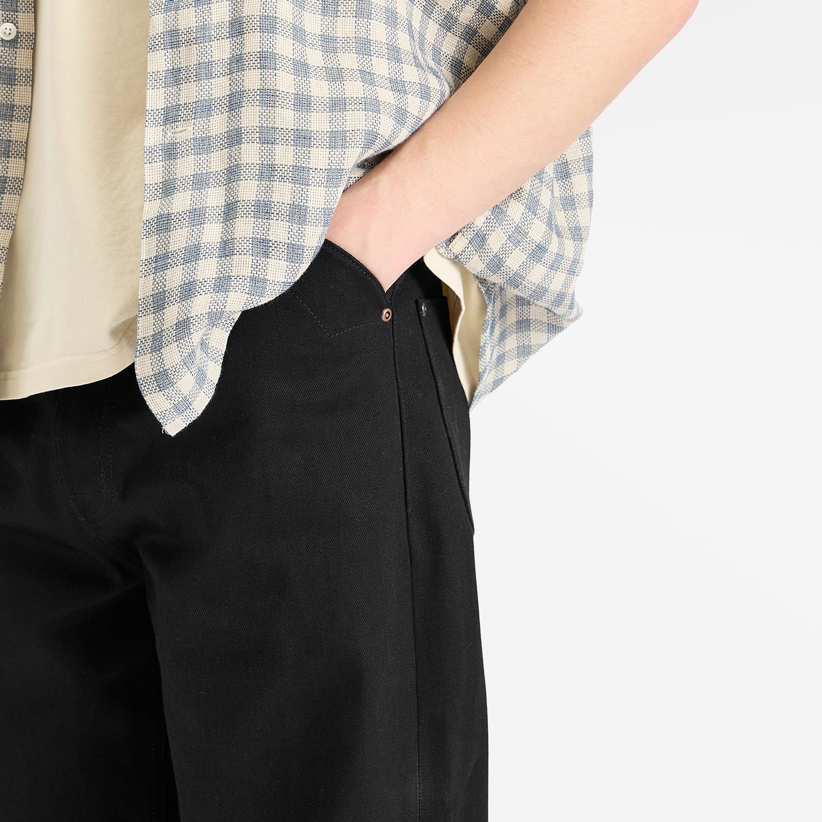 Brain Dead Men's Type 00 Wide Selvedge Jeans in Solid Black
