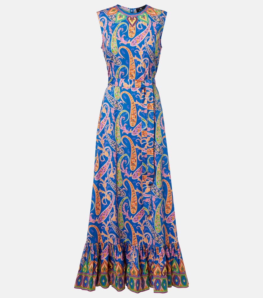 Paisley cotton-blend midi dress