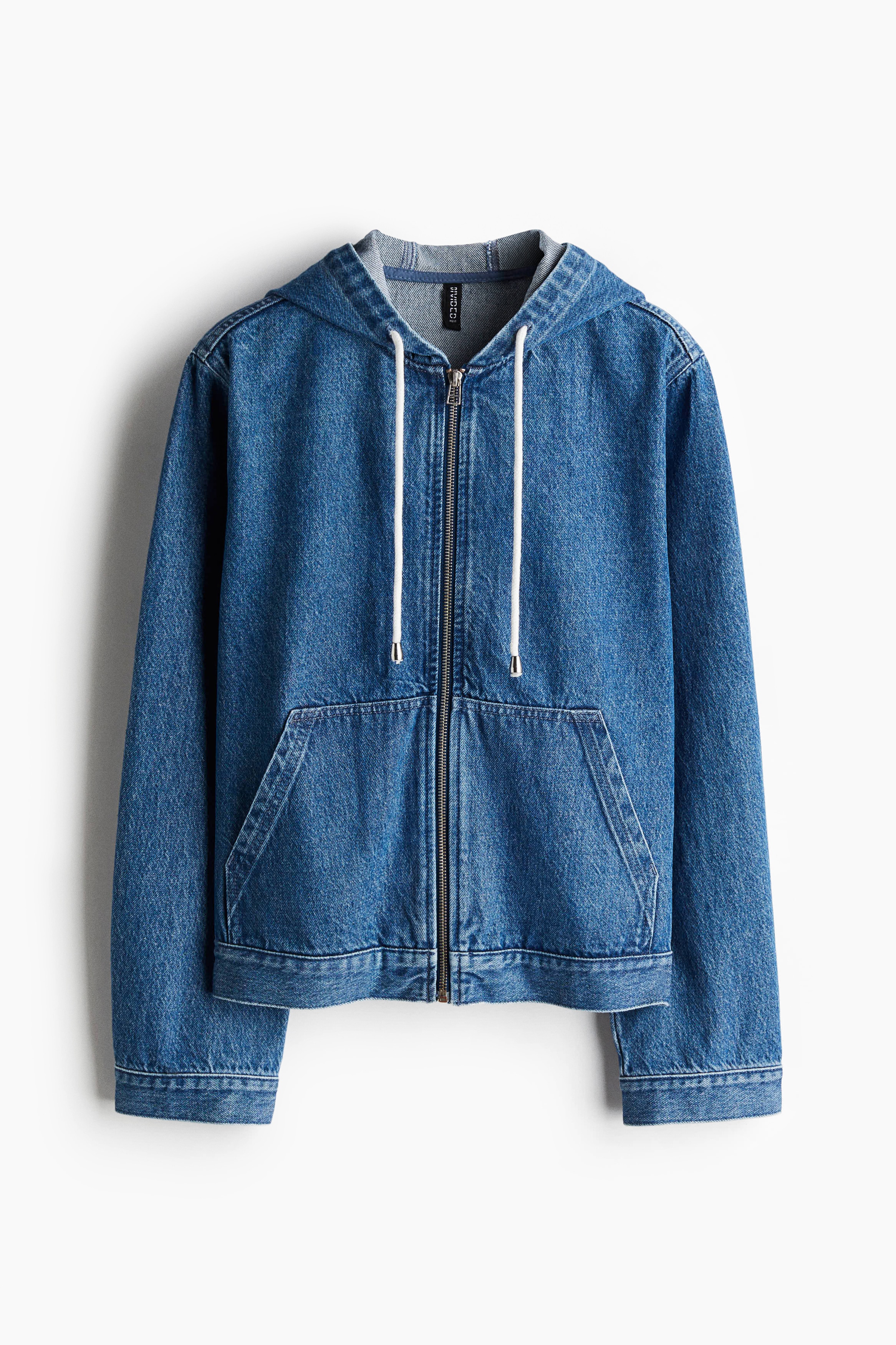 Hooded Denim Jacket - Denim Blue