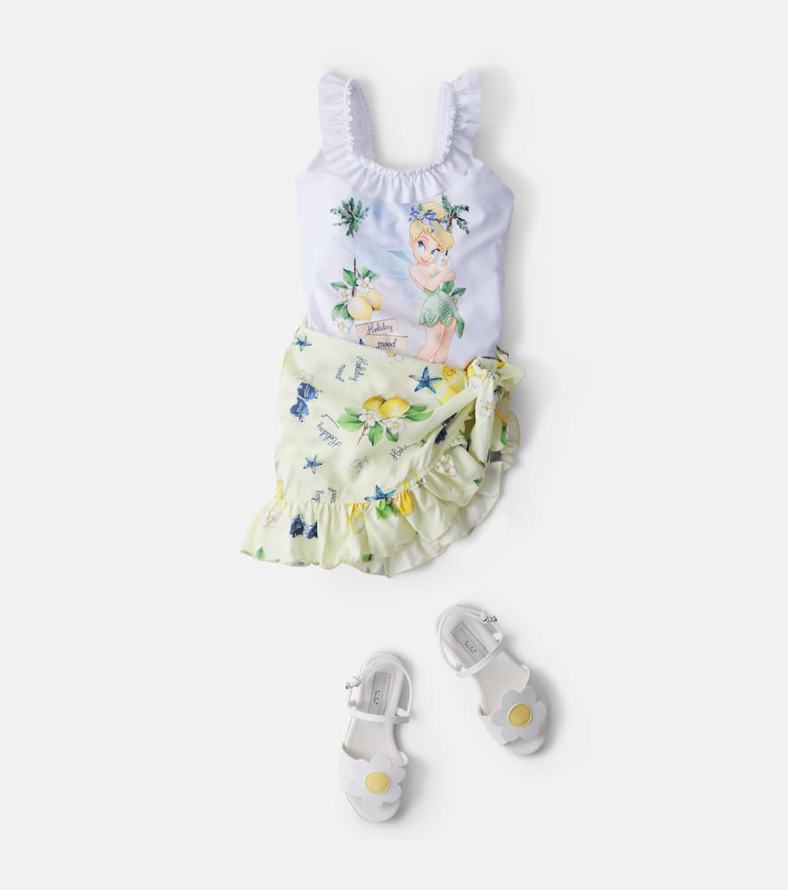Printed cotton beach cover-up
