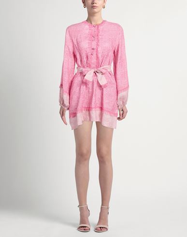 Woman Mini dress Pink Size L Linen