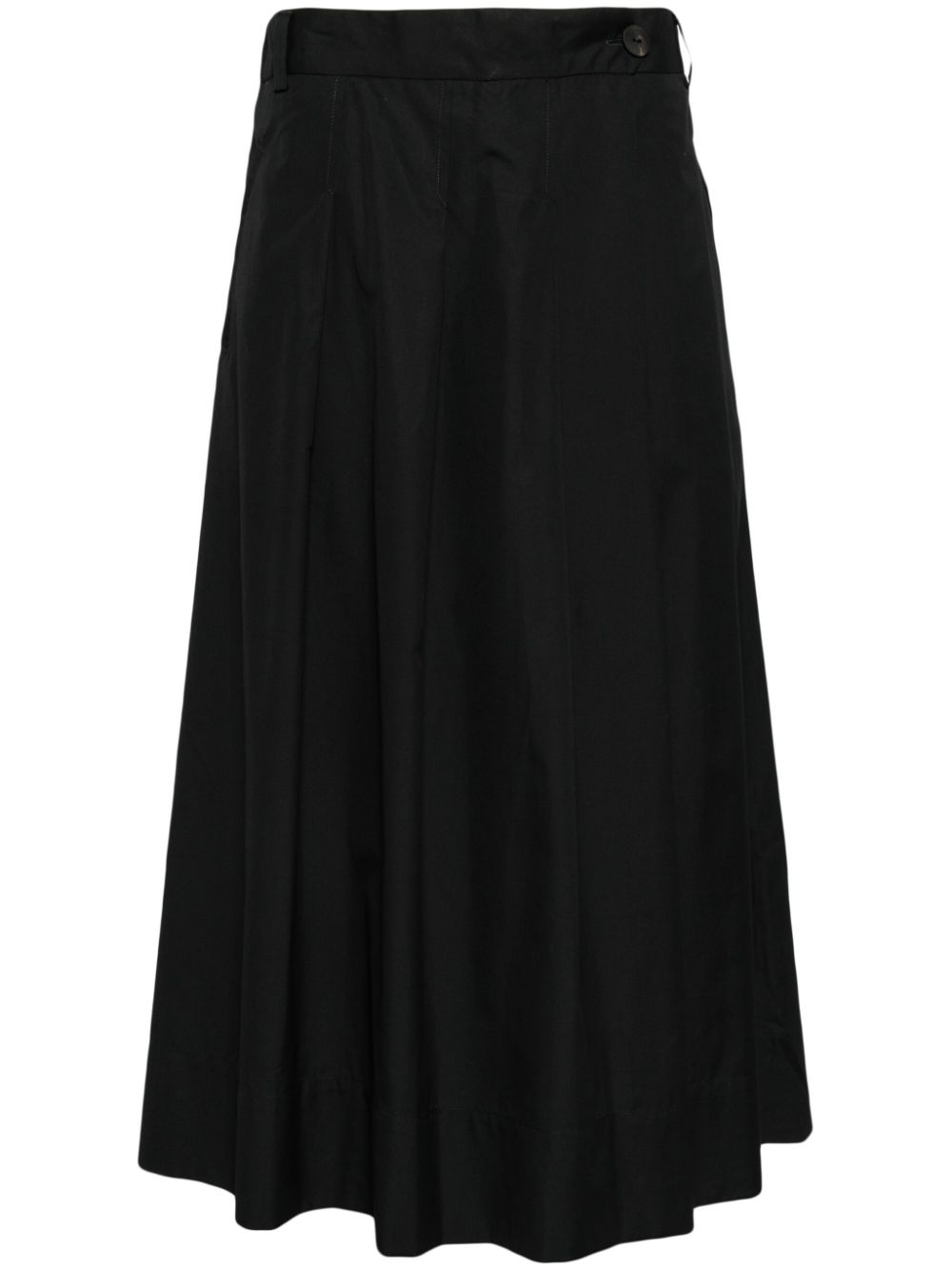 Cropped cotton trousers - Black