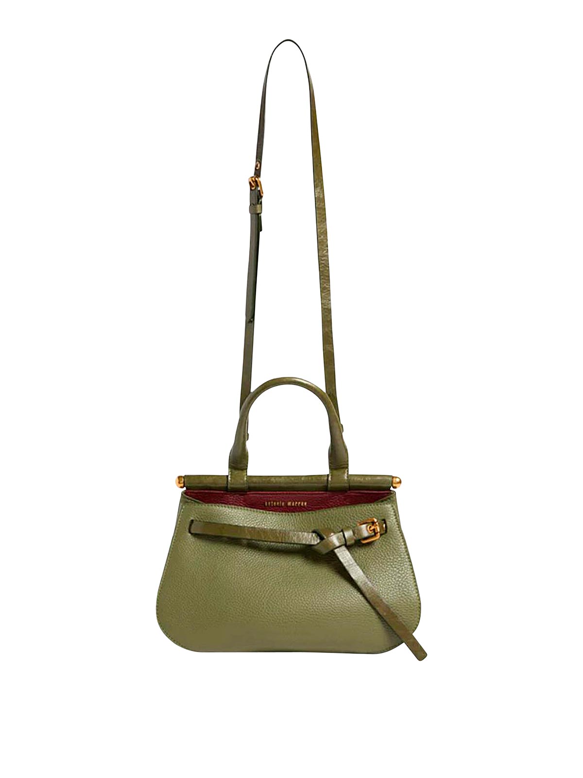Small hammered leather hobo bag