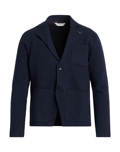 Man Blazer Navy Size L Cotton, Polyamide