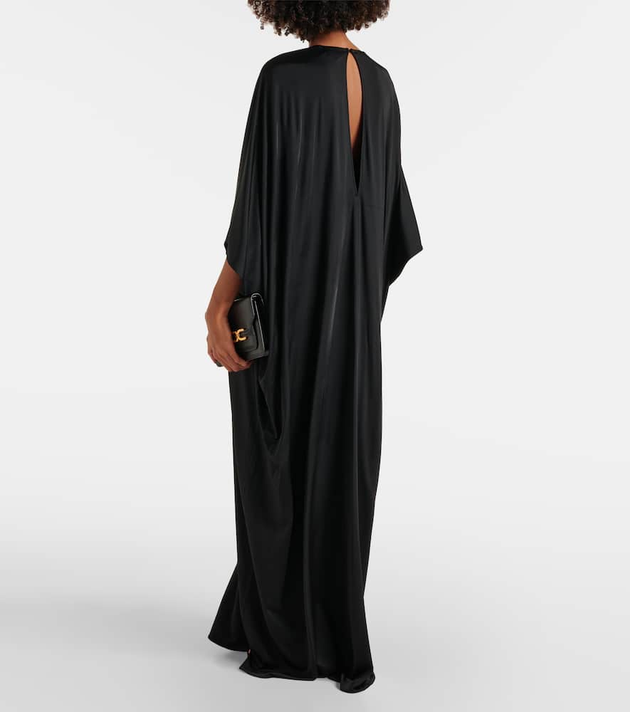 Gathered satin jersey kaftan