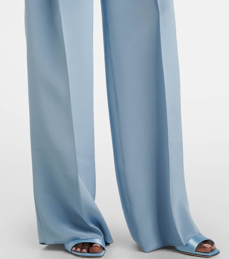 Origano high-rise silk wide-leg pants