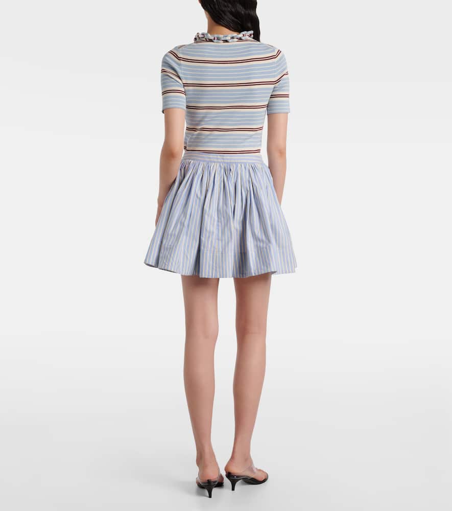 Striped cotton miniskirt