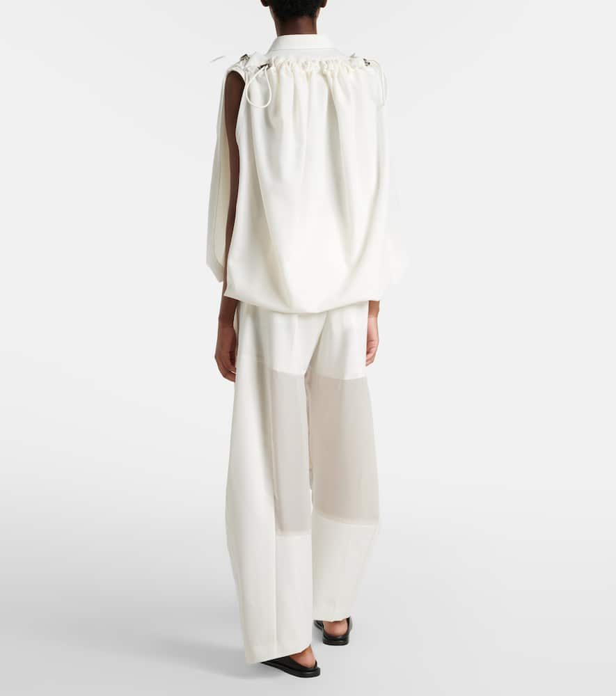 Belted barrel-leg pants