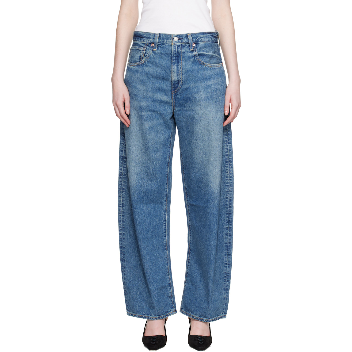 Blue Drop Barrel Jeans