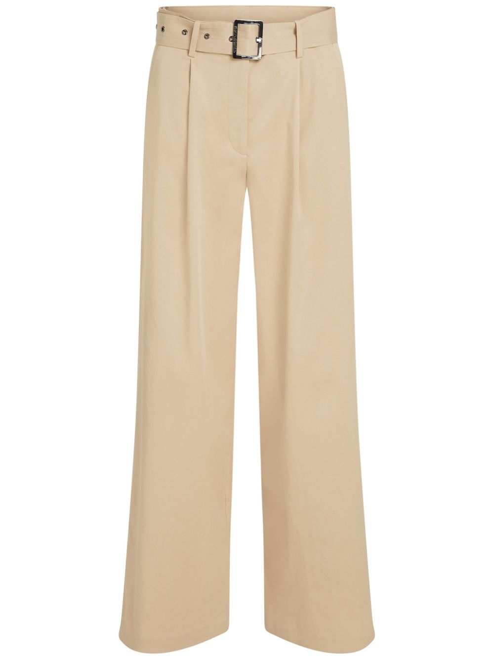 Belted wide-leg trousers - Neutrals
