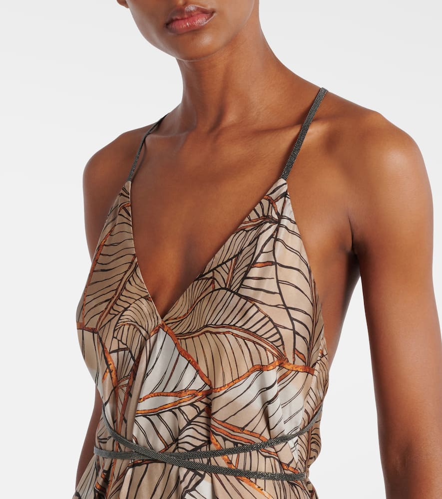 Printed silk maxi dress