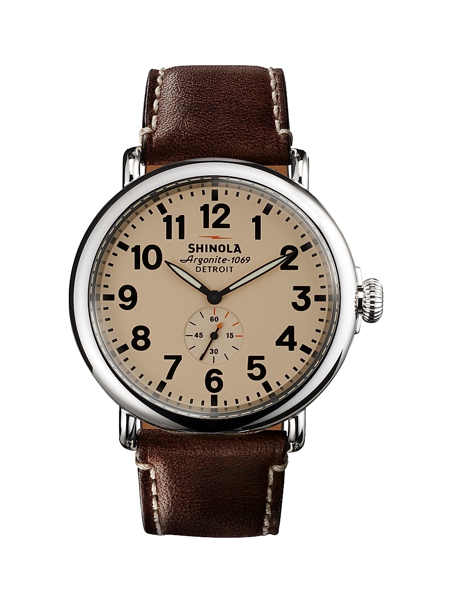 Runwell Stainless Steel Watch - Brown White
