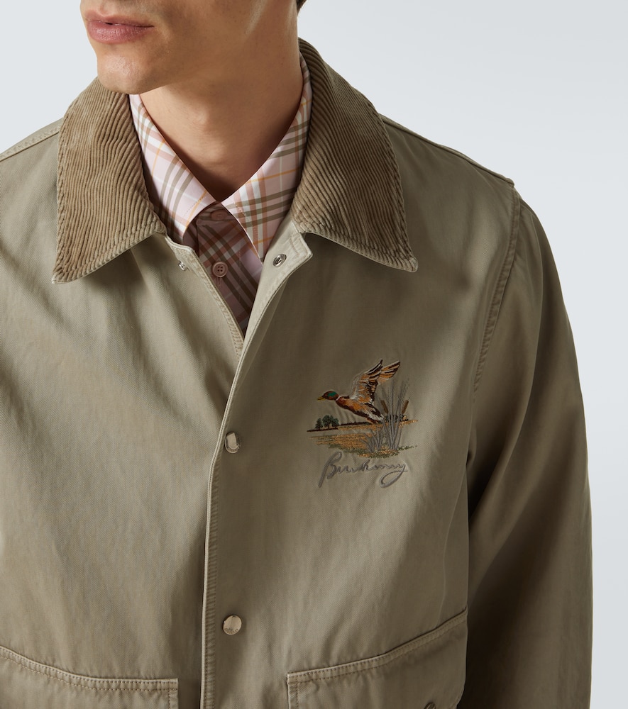 Embroidered cotton twill field jacket