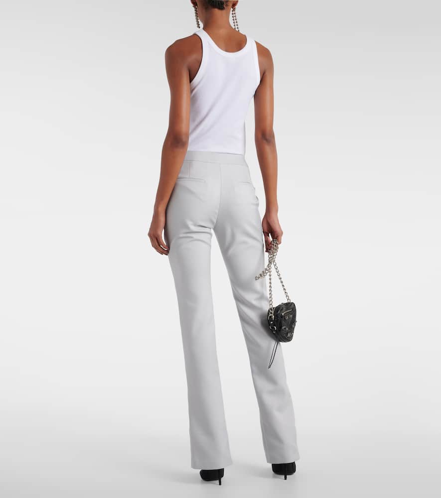 Mid-rise technical flared pants