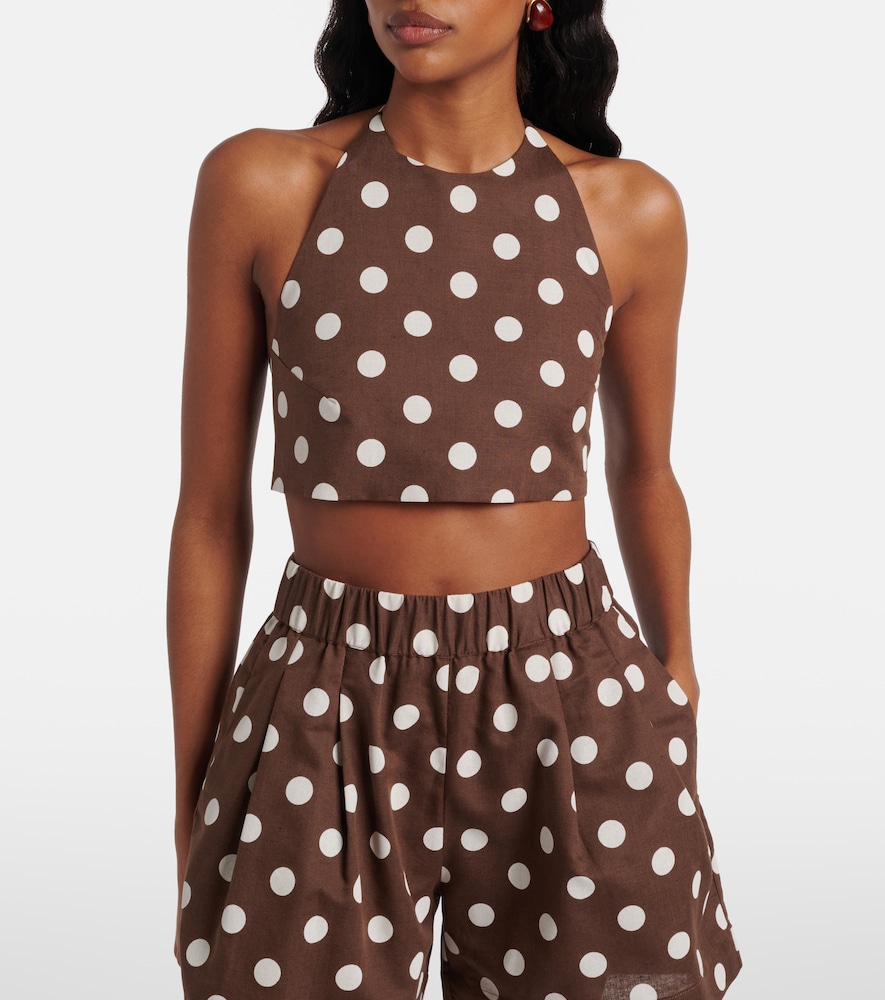 Marseille linen and cotton crop top