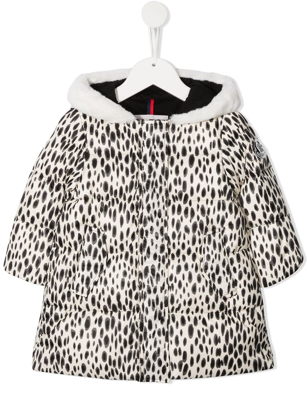 Dalmatian spot-print padded jacket - White
