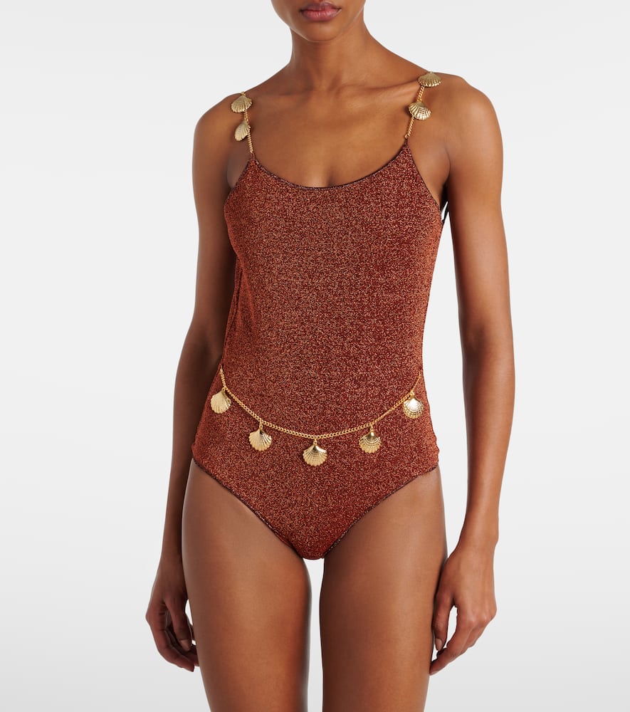 Oséree Lumière Shells embellished swimsuit