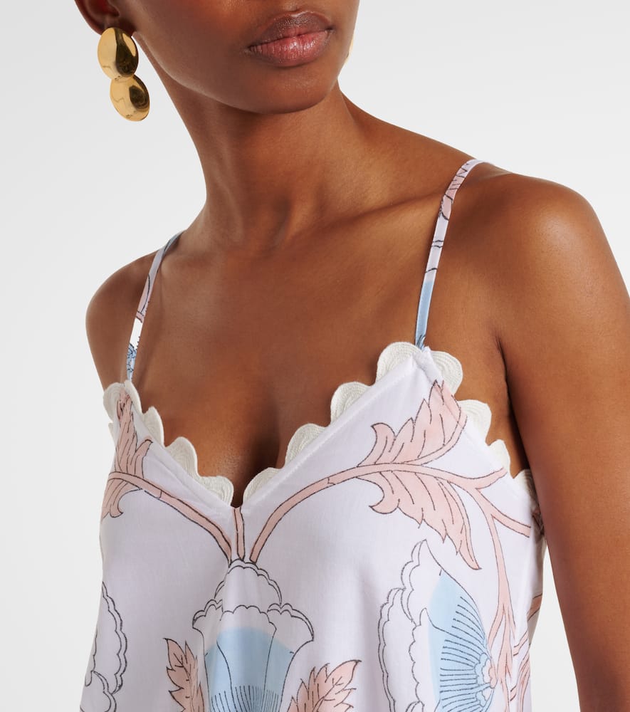 Printed cotton slip dress