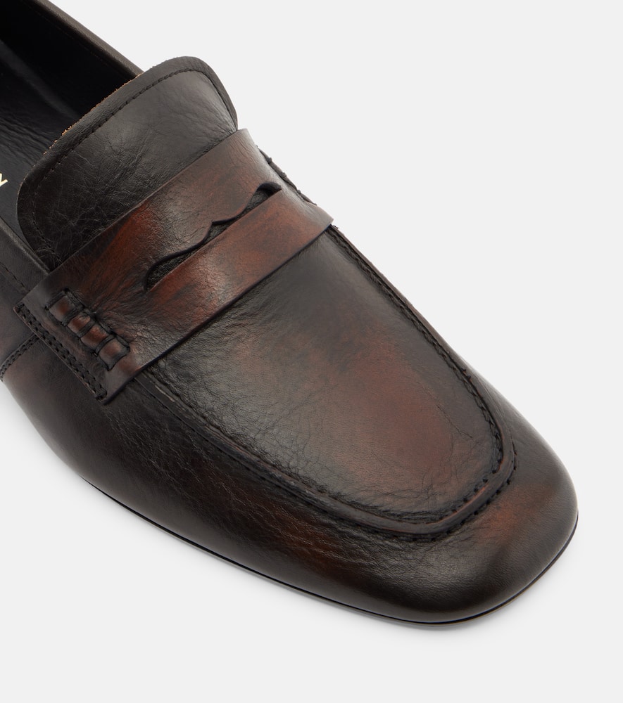 Leather penny loafers