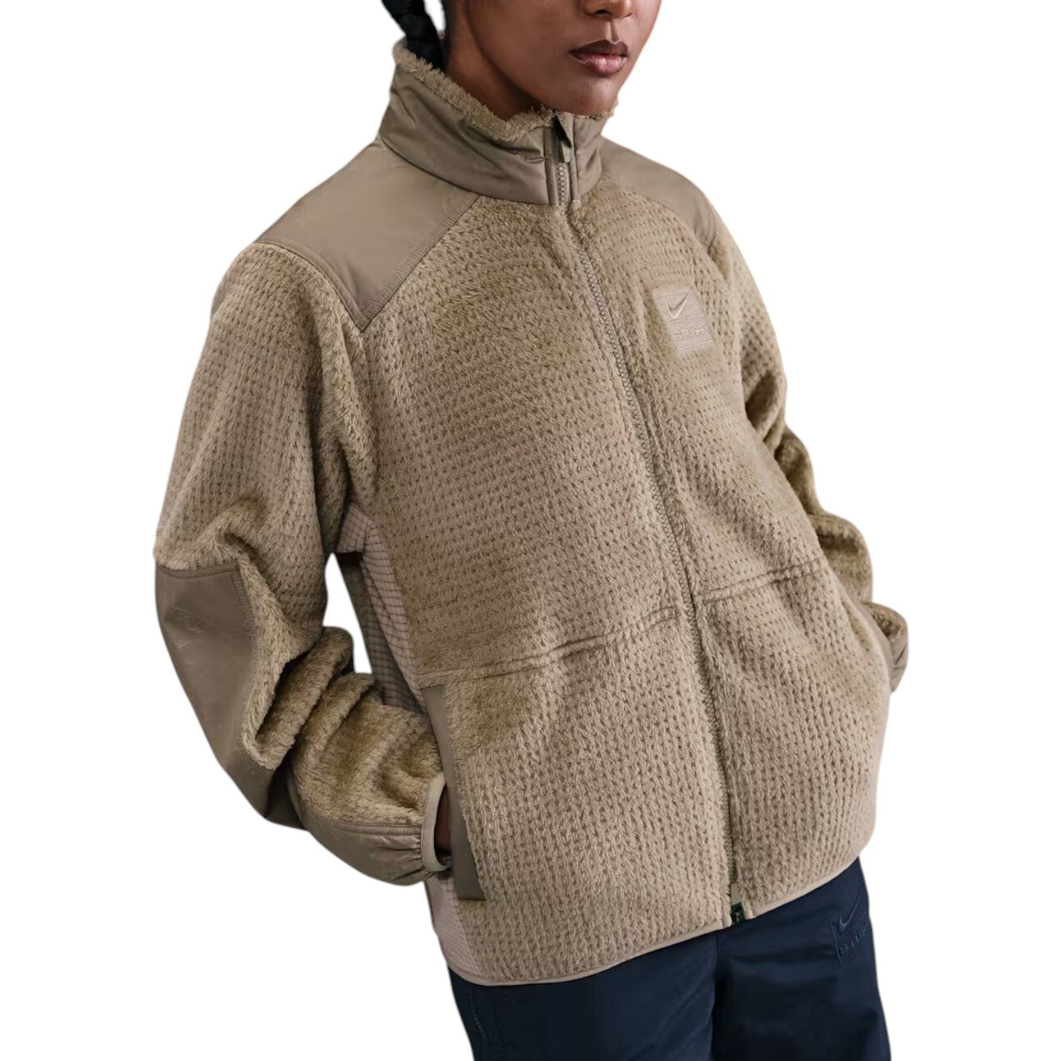 X Stussy High-Loft Full-Zip Jacket 'Khaki'