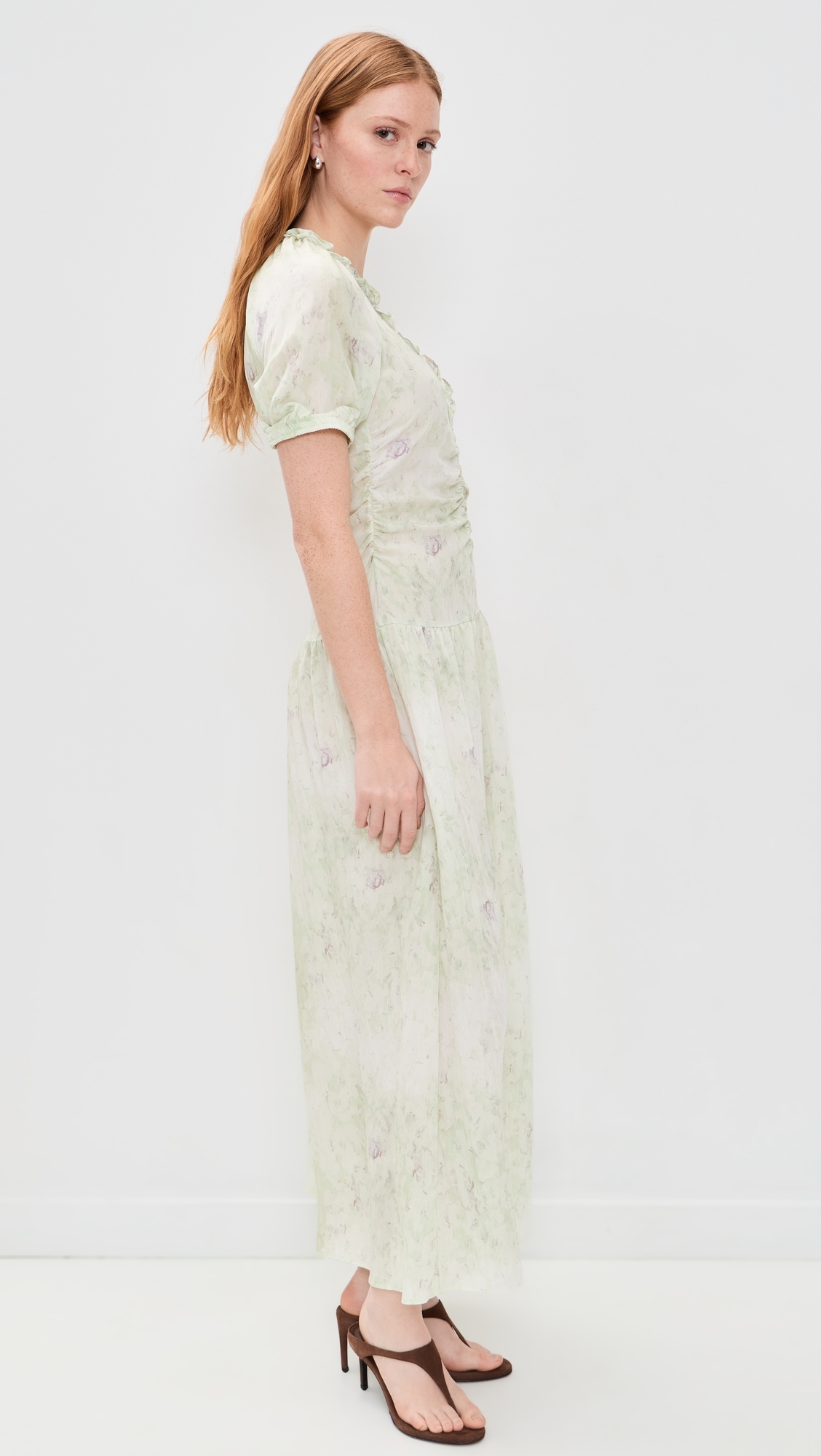 Abelline Dress Distorted Green Flower