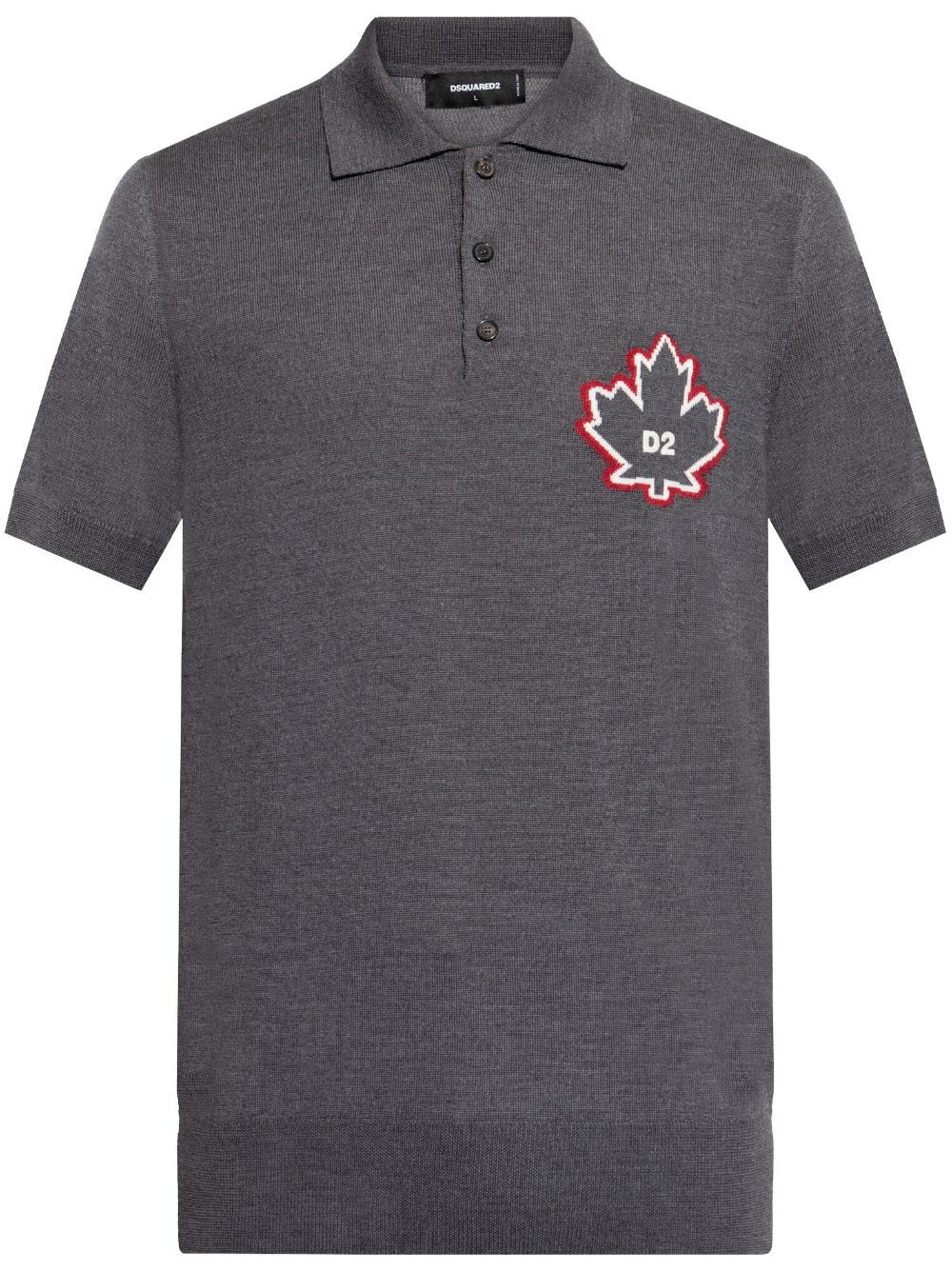 Logo-jacquard polo shirt - Grey