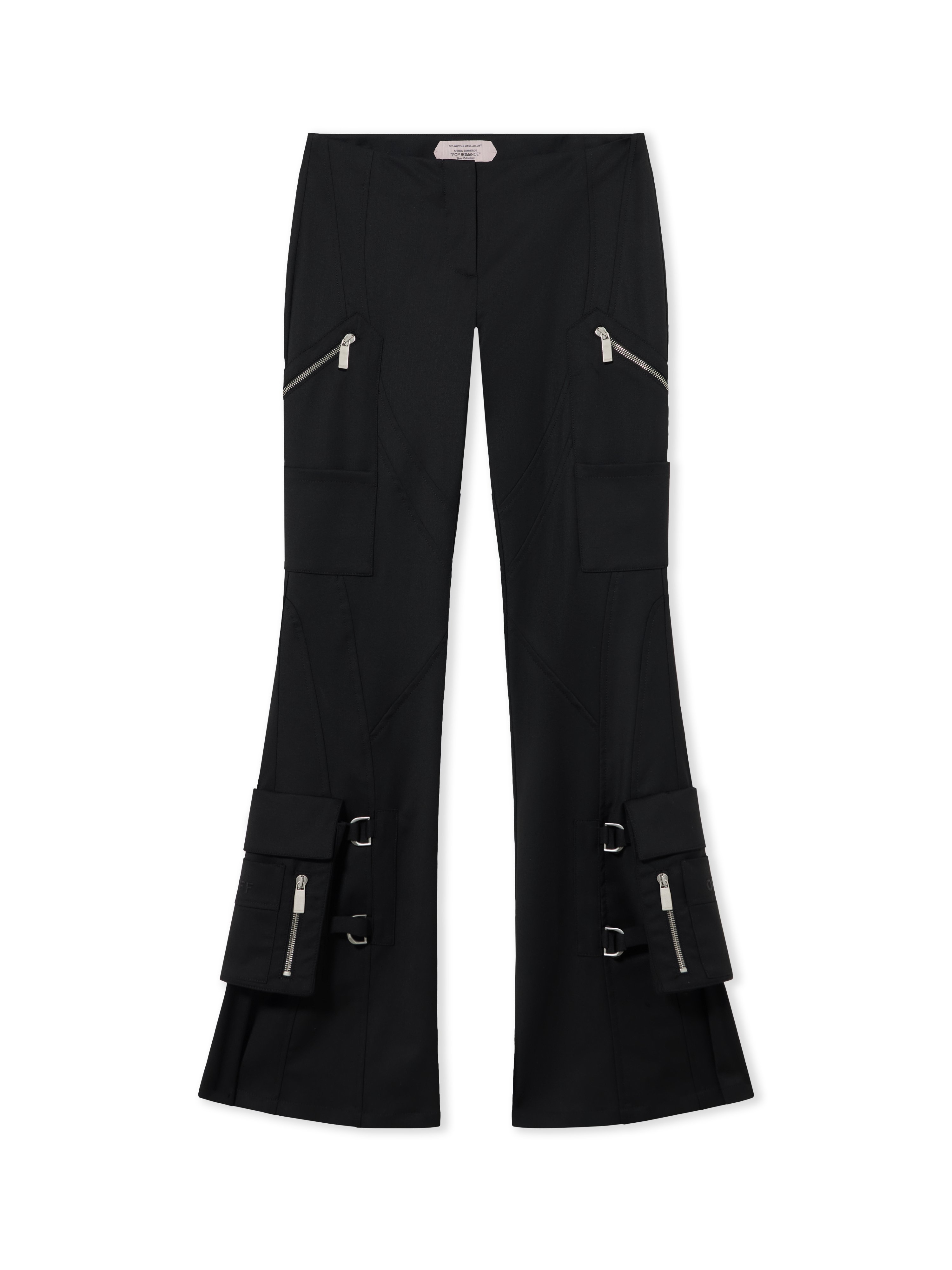 Wool Pkt Belt Flare Pants - Female Pants & Denim Black
