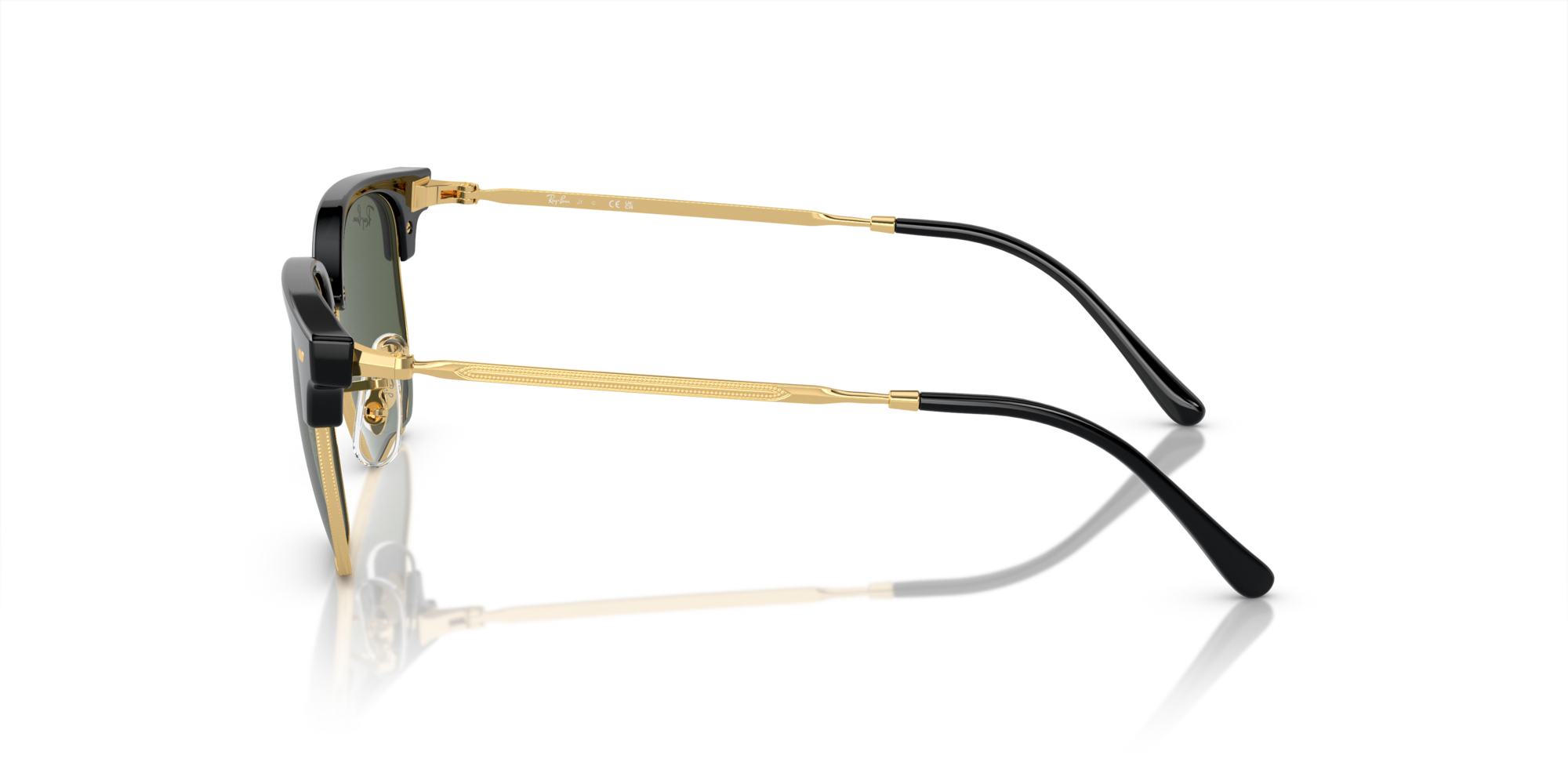 Ray - Ban Kid Ray - Ban RJ9116S JUNIOR NEW CLUBMASTER 100/71 Sunglasses Injected Black Green Geometric Norma
