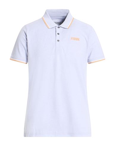 Man Polo shirt Sky blue Size L Cotton