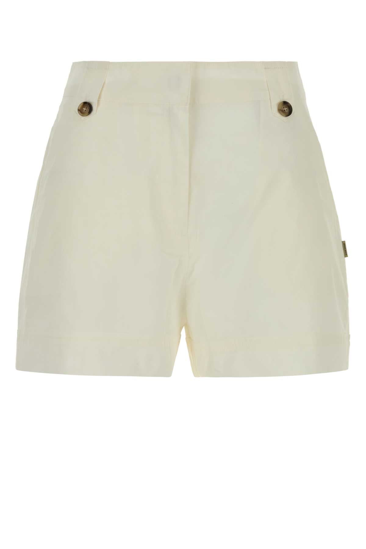Cotton Poplin Shorts — White