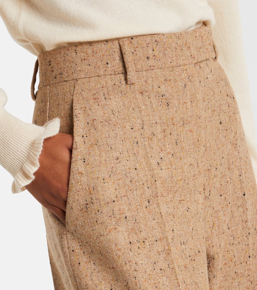 High-rise virgin wool wide-leg pants