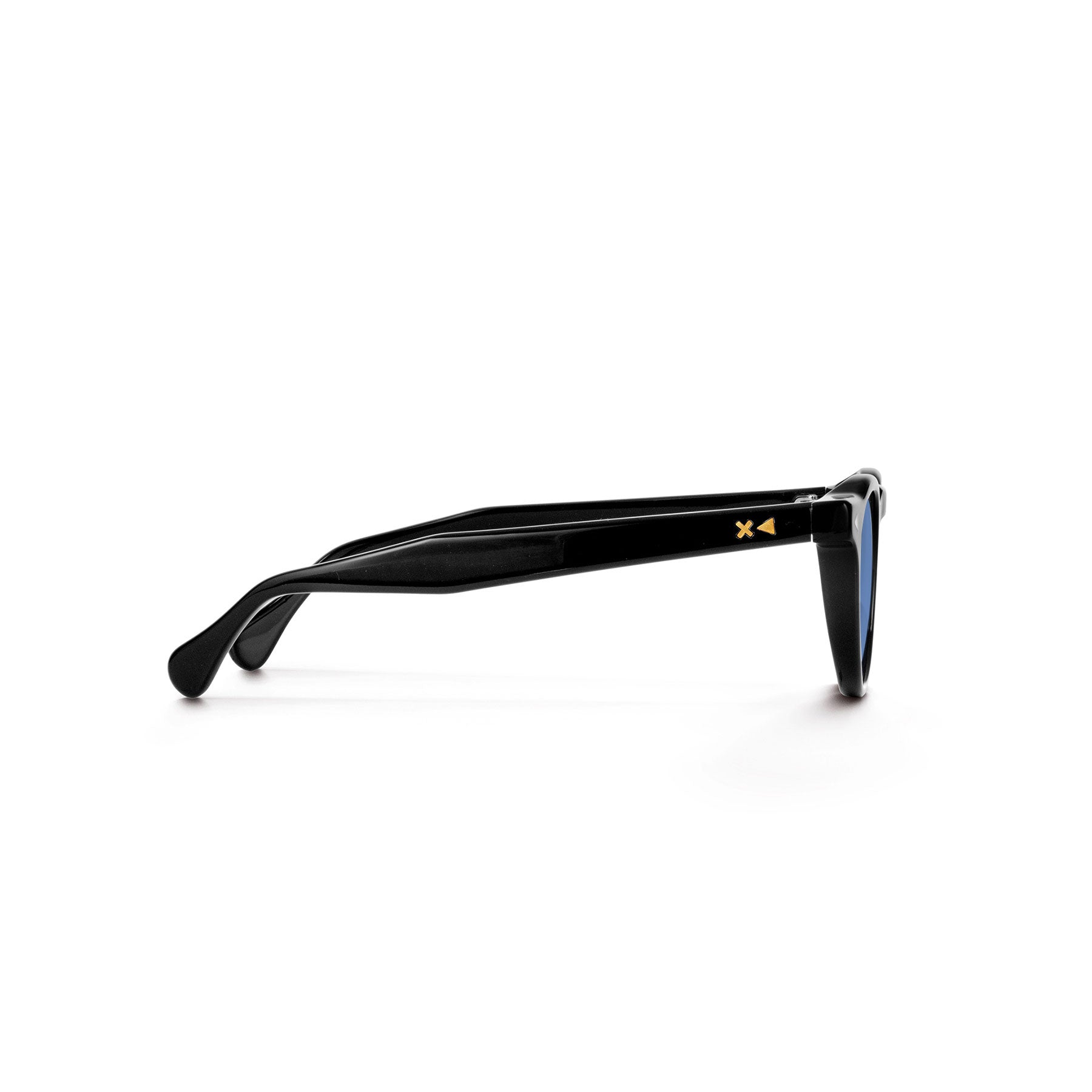 XLAB Unisex XLAB Hokkaido Occhiali da sole Acetato Nero Azzurro Pantos Polarizzata