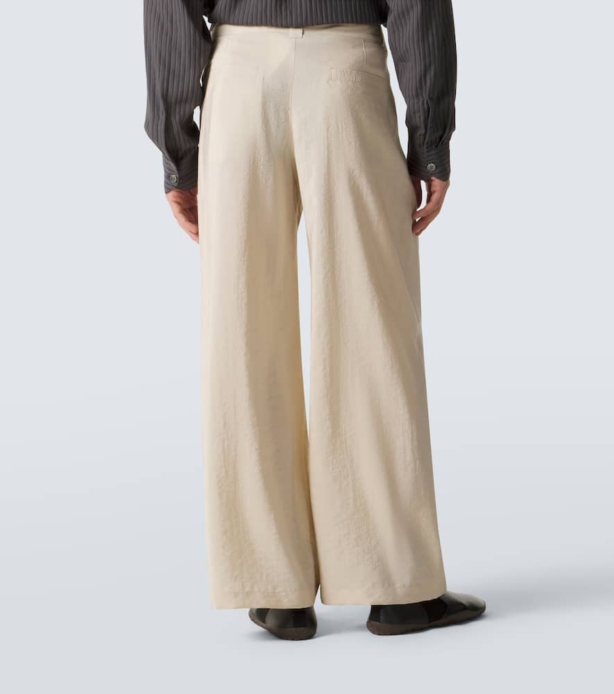 Silk-blend wide-leg pants