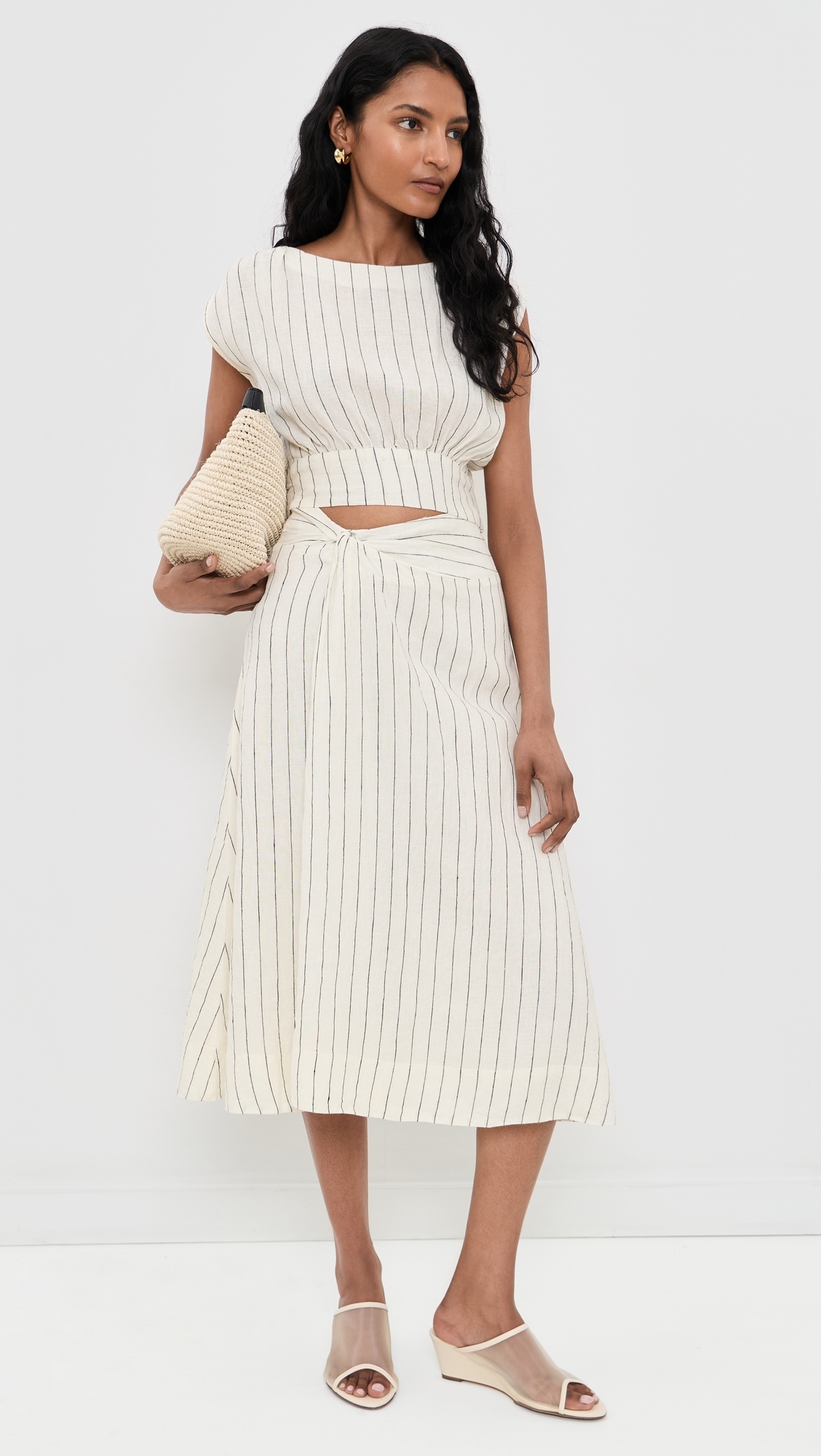 Shaan Stripe Top Ivory Black Stripe
