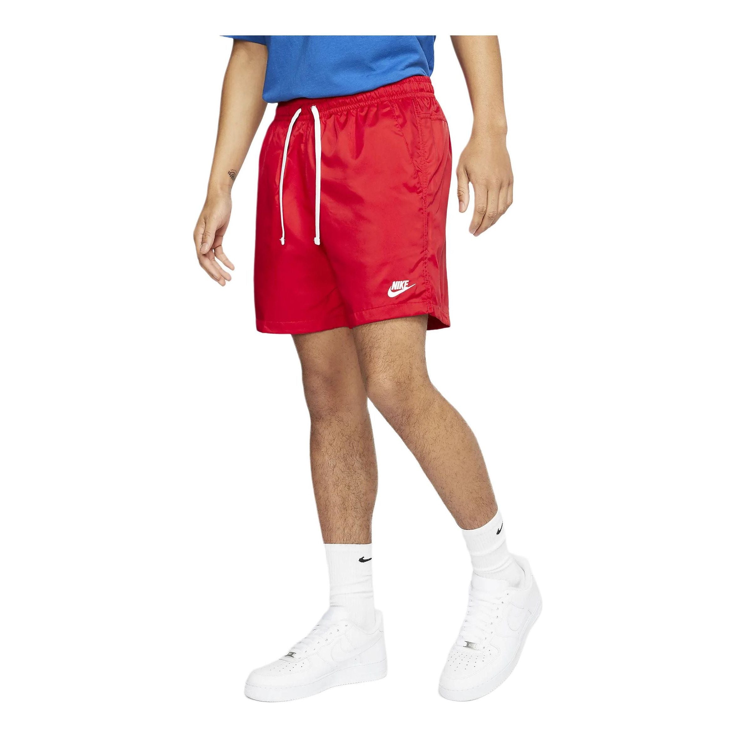 Retro Woven Short Small Logo Drawstring Sports Shorts Red