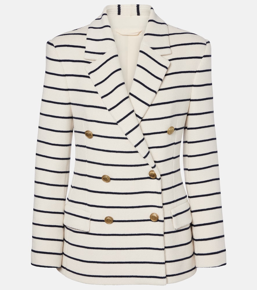 Knitted striped cotton blazer