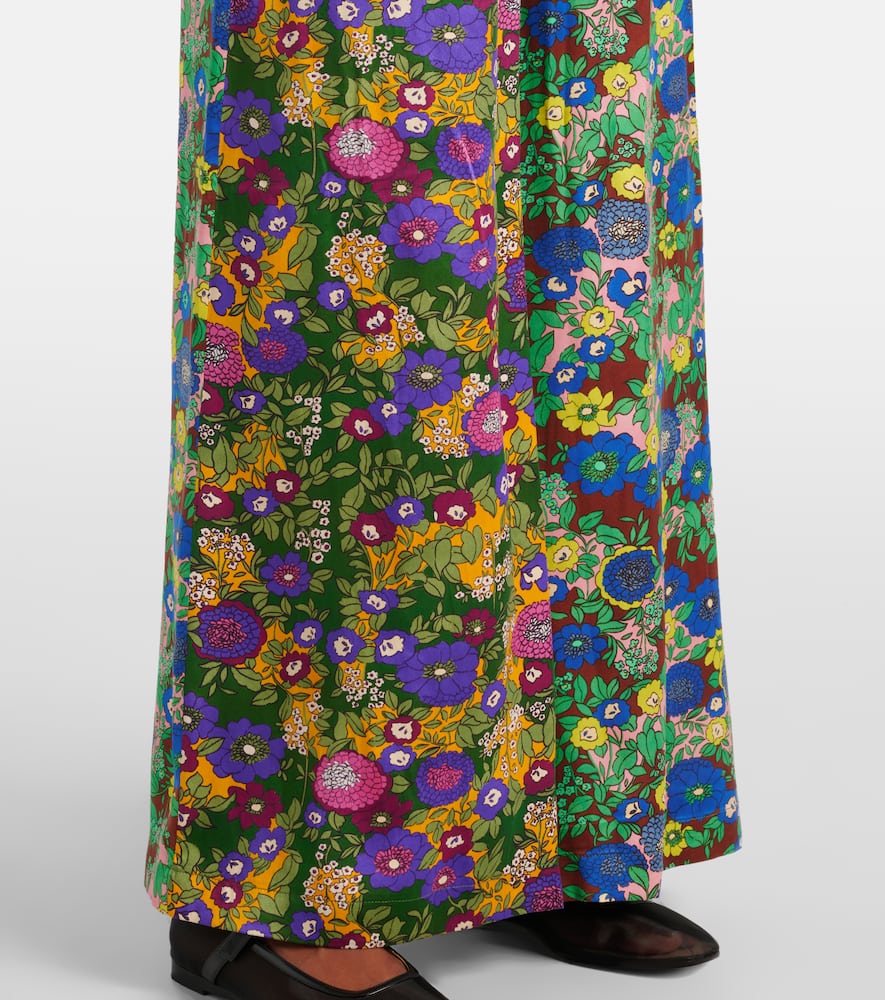 Alémais Printed silk satin wide-leg pants