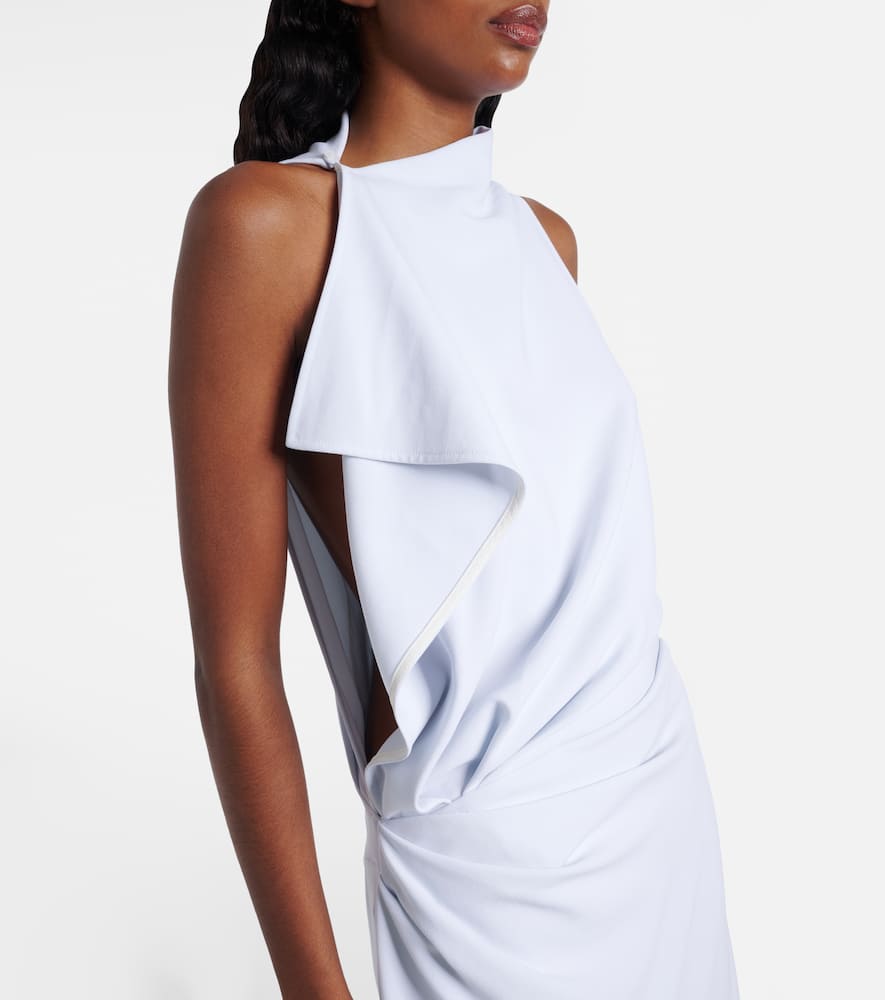 Devyn crêpe draped maxi dress