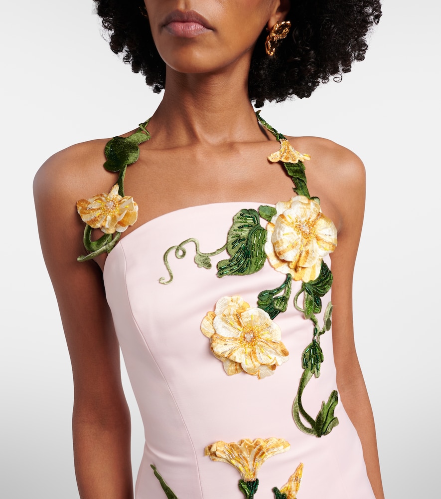 Ava floral-appliqué corset gown
