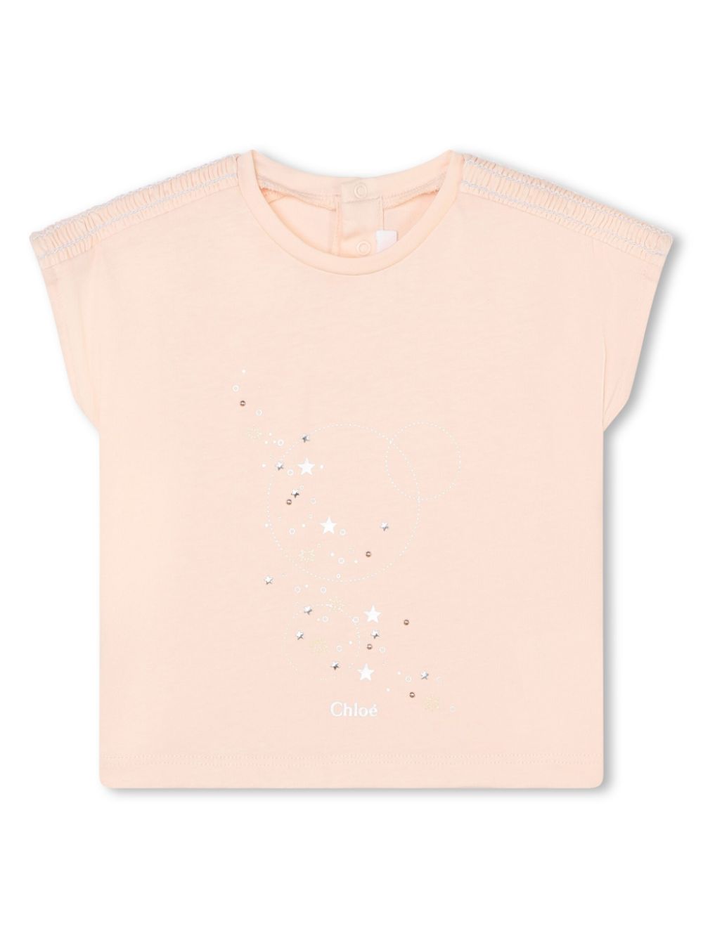 Logo-embroidered cotton T-shirt - Pink