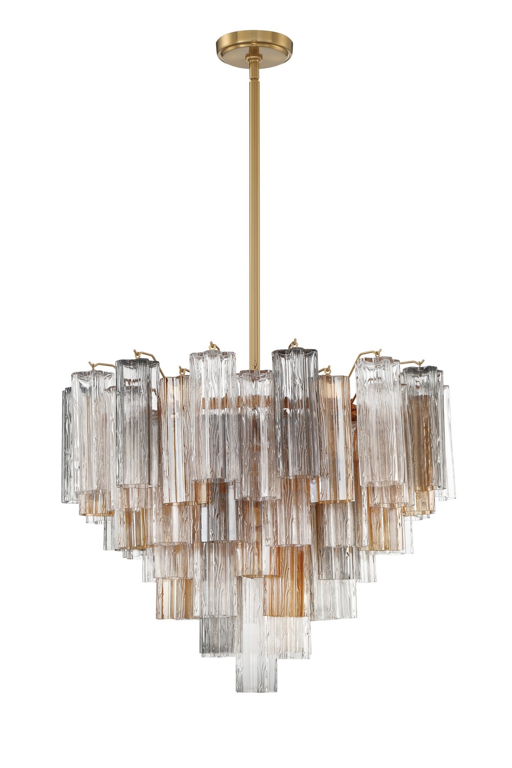 Aged Brass 12 Light Chandelier from the Addis Collection