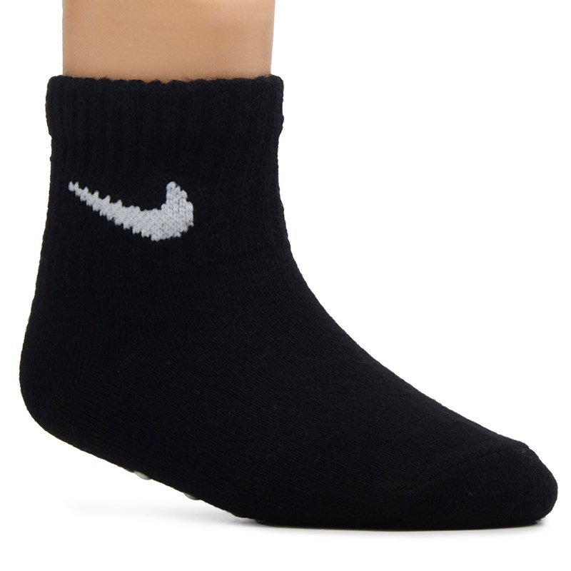 Infant' 3 Pack 12-24 Month Gripper Ankle Socks (Black/Grey/White)