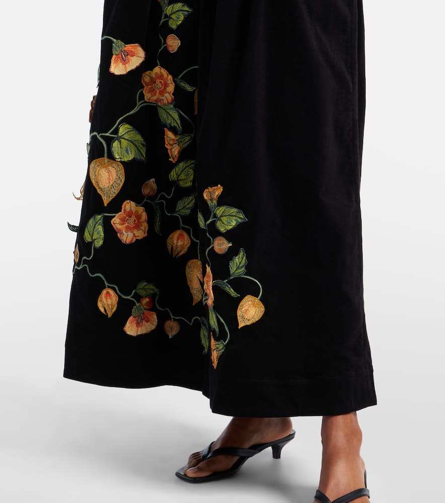 Tangelo embroidered cotton-blend maxi skirt