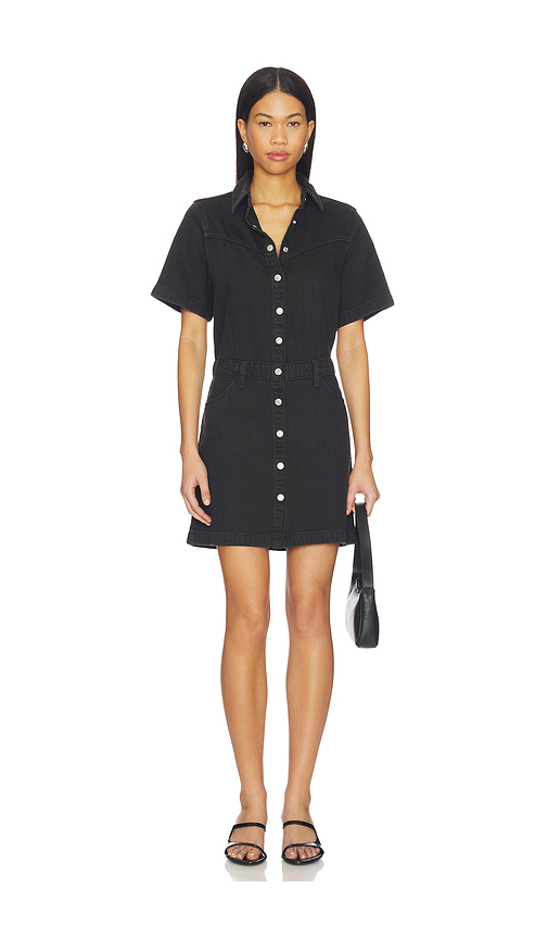 LEVI'S Short Sleeve Logan Western Dress in Black. S. Also in XS, M
