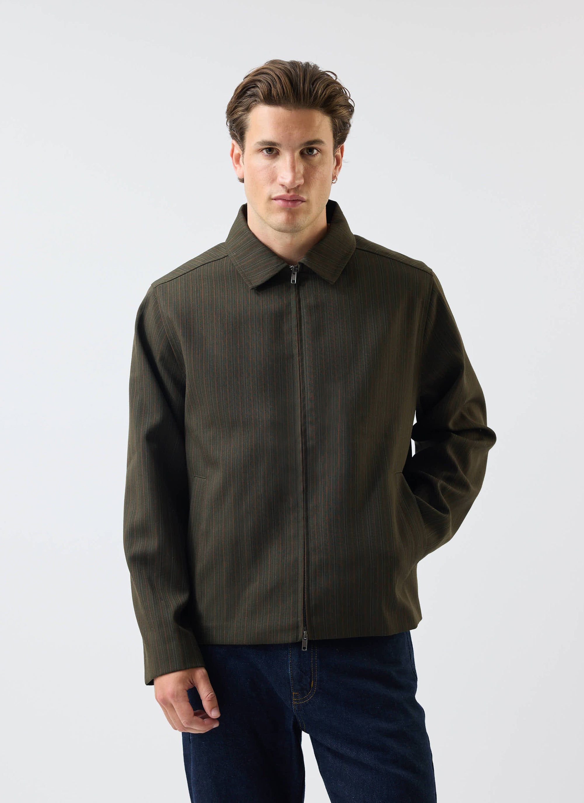 Chapter Tailored Zip Jacket Dark Green