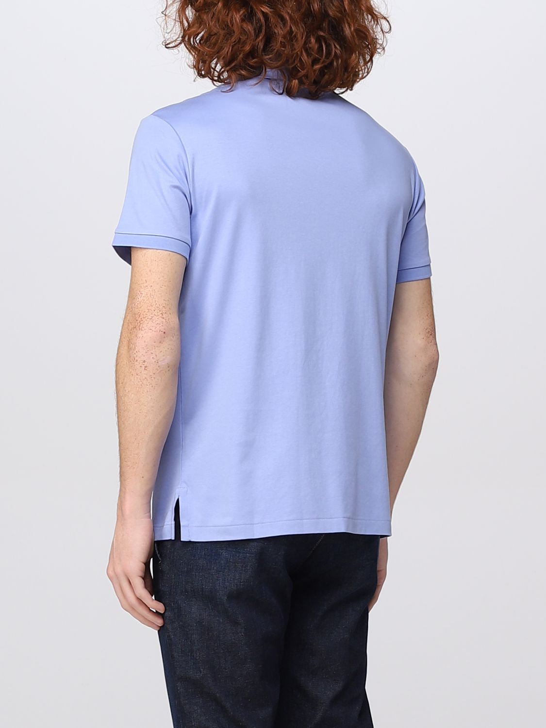 Polo Shirt Men color Gnawed Blue