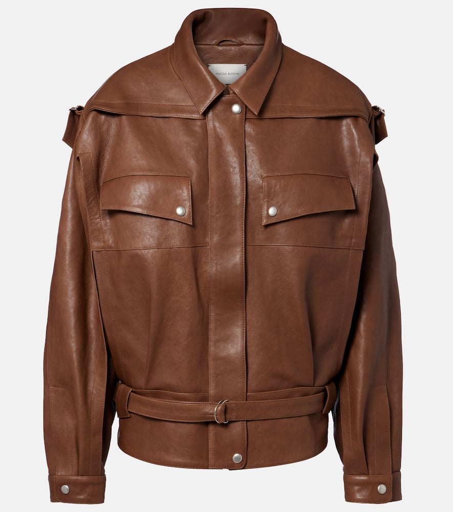 Oversized leather jacket