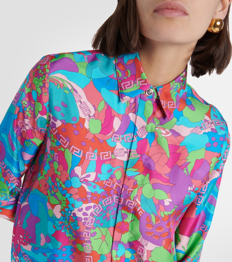 X Dua Lipa Floral Summer silk twill shirt